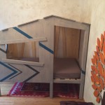 lit cabane enfant réalisé par 2 bois et d'acier ( ferronnerie ébébnistarie forge à dieulefit dans la drôme)