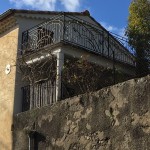 garde corps fer forgé réalisé par 2 bois et d'acier (ferronnerie ebenisterie forge à dieulefit drôme)