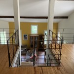 escalier hélicoidal contemporain réalisé par 2 bois et d'acier (ferronnerie ebenisterie forge à dieulefit drôme)