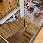 escalier hélicoidal contemporain réalisé par 2 bois et d'acier (ferronnerie ebenisterie forge à dieulefit drôme)